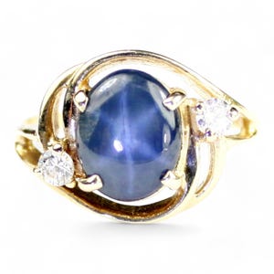 Blue Star Sapphire, 10KY Gold Ring, R021