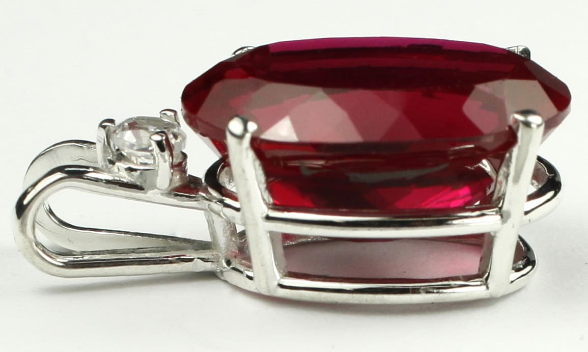 Created Ruby, 925 Sterling Silver Pendant, SP085 - Etsy