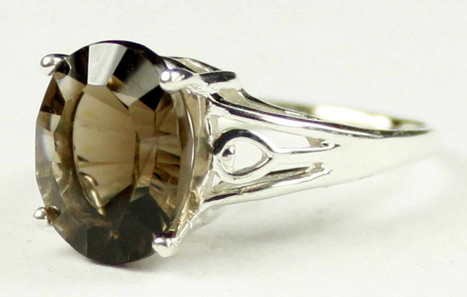 5.48 Carat Genuine Smoky Quartz .925 Sterling Silver Ring main image 0
