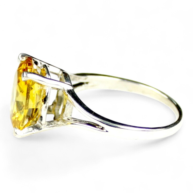 Golden Yellow CZ, 925 Sterling Silver Ring, SR132 - Etsy