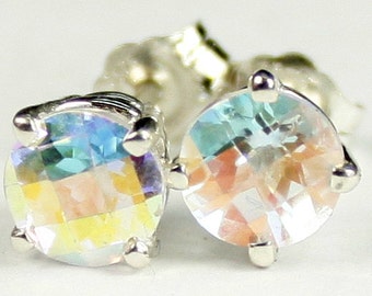 Mercury Mist Topaz, 925 Sterling Silver Post Earrings, SE012
