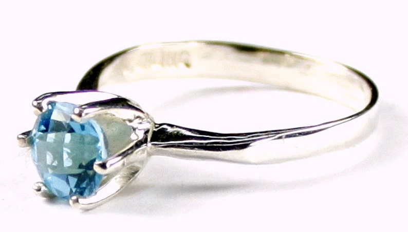 Swiss Blue Topaz 925 Sterling Silver Ladies Ring SR311 - Etsy