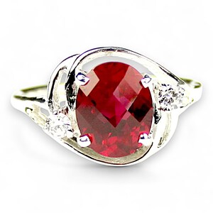 Ruby, 925 Sterling Silver Ladies Ring, SR021