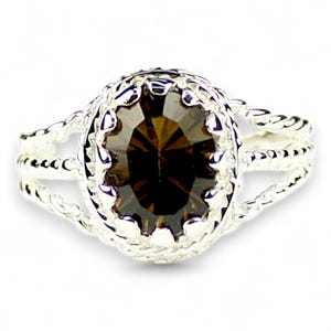 Smoky Quartz, 925 Sterling Silver Ladies Ring, SR070