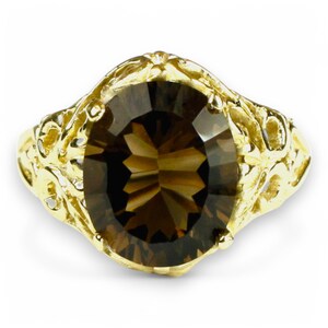 Smoky Quartz, 14KY Gold Ring, R114