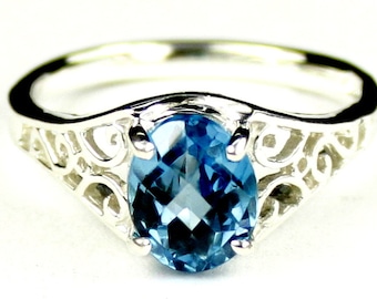 Swiss Blue Topaz, 925 Sterling Silver Ring, SR005