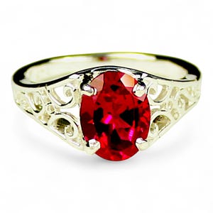 Ruby, 925 Sterling Silver Ring, SR005