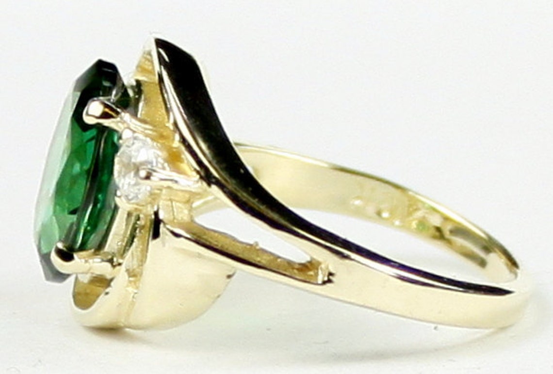 Russian Nanocrystal Emerald 10KY Gold Ring R021 - Etsy