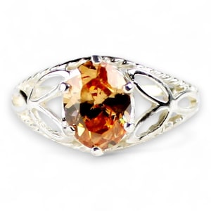 Champagne CZ, 925 Sterling Silver Ring, SR137