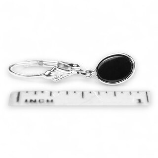 Orecchini A Monachella In Onice Nero E Argento 925 – Pietra Agata 9x8 Mm, Gioiello Elegante Per Donna