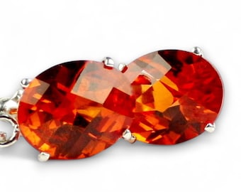Padparadscha Sapphire, 925 Sterling Silver Leverback Earrings, SE107