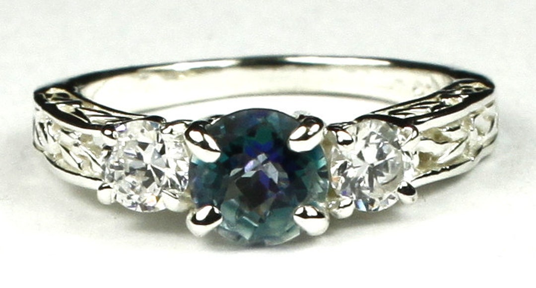 Neptune Garden Topaz W/ Two 4mm CZ Accents, 925 Sterling Silver