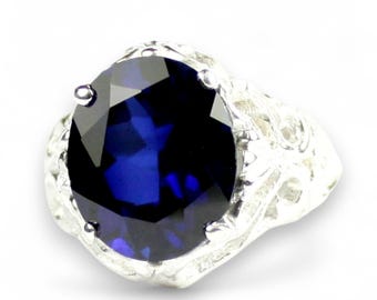 Blue Sapphire, 925 Sterling Silver Ring, SR114