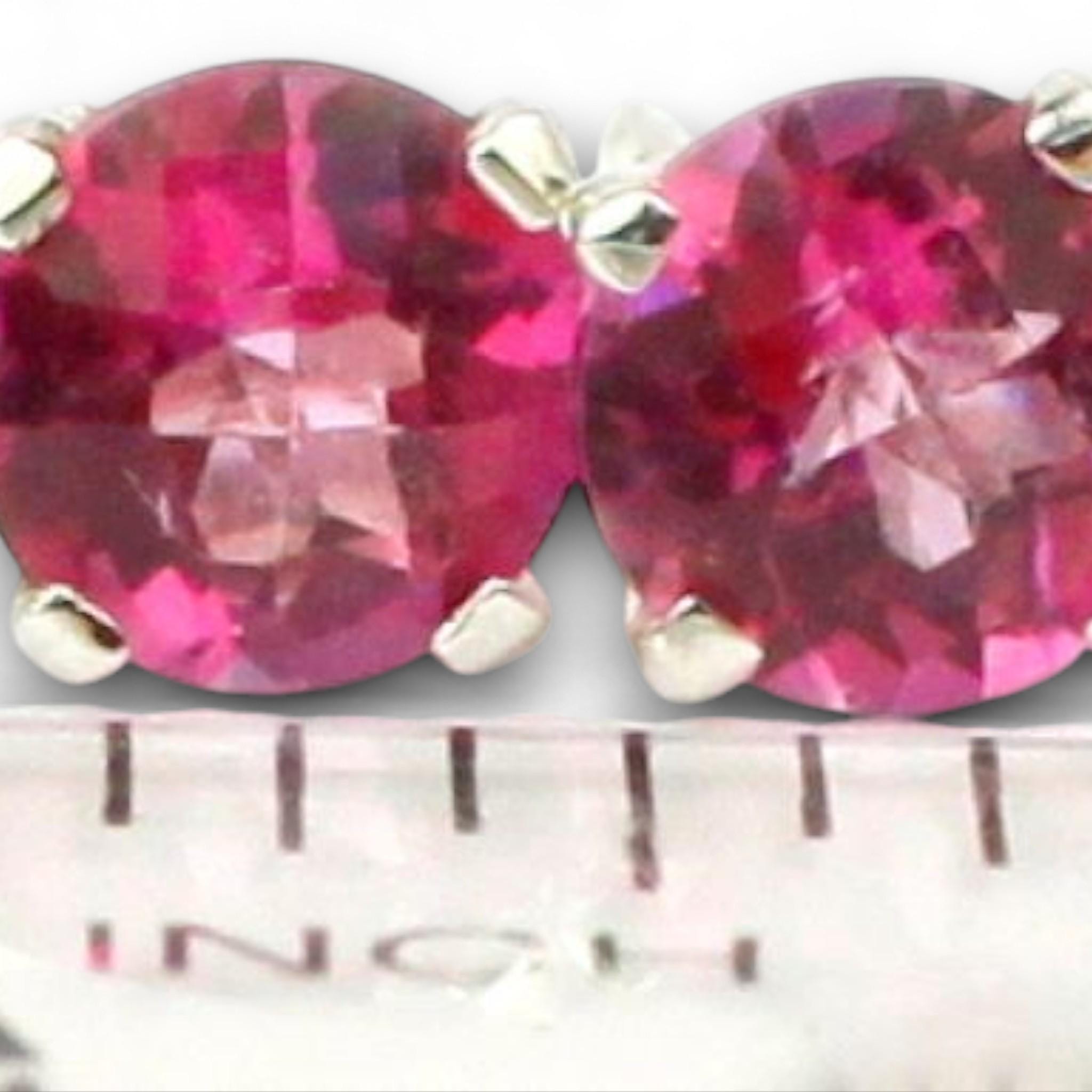 Uloveido FR012 Orecchini A Perno In Argento 925 Placcato Oro Rosa – Con Topazio Rosa E Zirconi, In Scatola Velluto