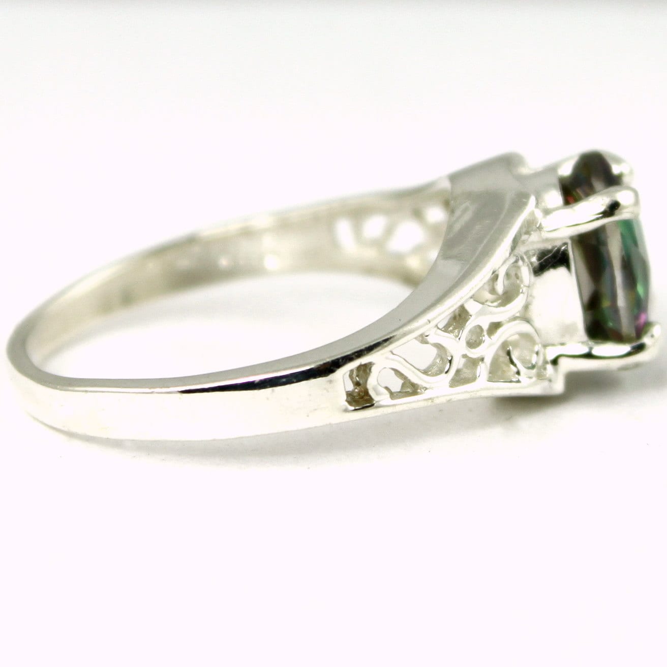 12 Pcs 1 Set Multi-Style Rainbow Mystical Topaz Gems Silver Rings Sz 7 8 9 10 - Foto 9