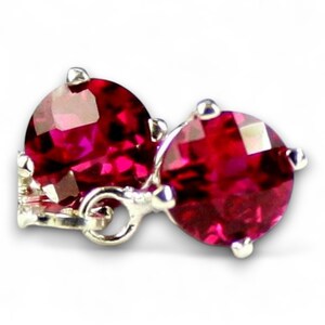 Ruby, 925 Sterling Silver Leverback Earrings, SE017