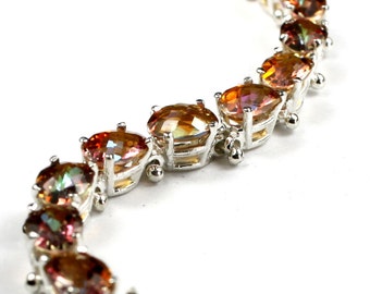 Twilight Fire Topaz, 925 Sterling Silver Bracelet, SB001