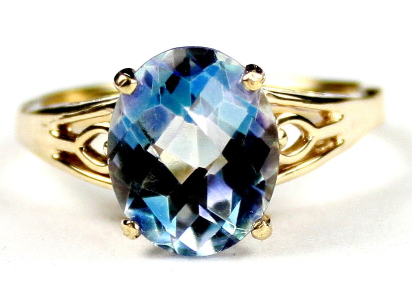 Neptune Garden Topaz 10Ky Gold Ring R139 Etsy