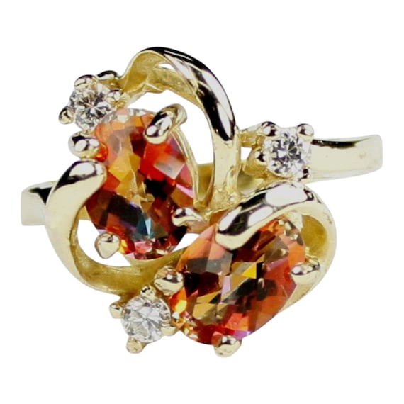 Twilight Fire Topaz, 10ky Gold Ring R016