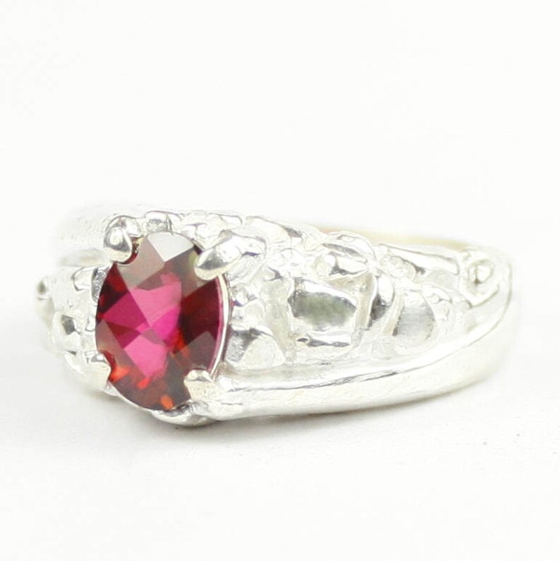 Crimson Fire Topaz SR368 925 Sterling Silver Men/'s Ring