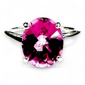 Pure Pink Topaz, 925 Sterling Silver Ladies Ring, SR055