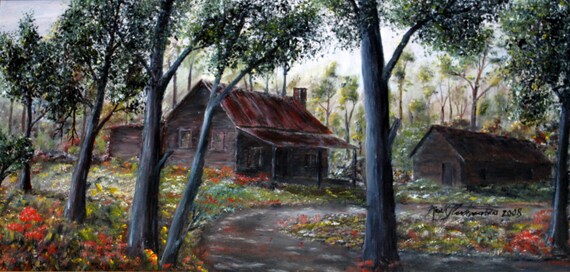 An Old Cabin In The Woods Etsy
