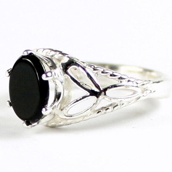 - Etsy Onyx, Black Sterling Silver 925 Ring, SR137