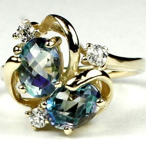 Neptune Garden Topaz, 18KY Gold Ring, R016 image 1