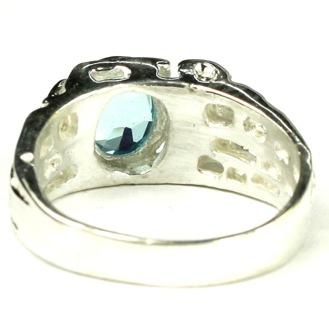 Soulove Family Tree Dad Engraved Blue CZ Sterling Silver Bead For Charm Bracelets