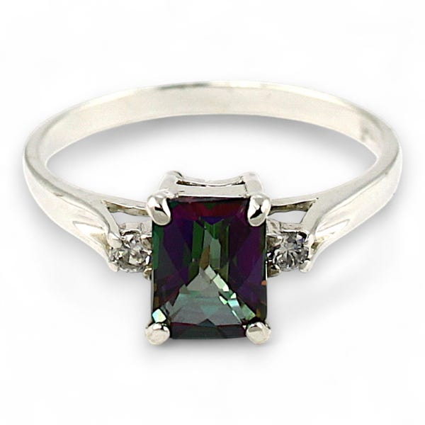 Mystischer Feuer Topas, 925 Sterling Silber Ring, SR171