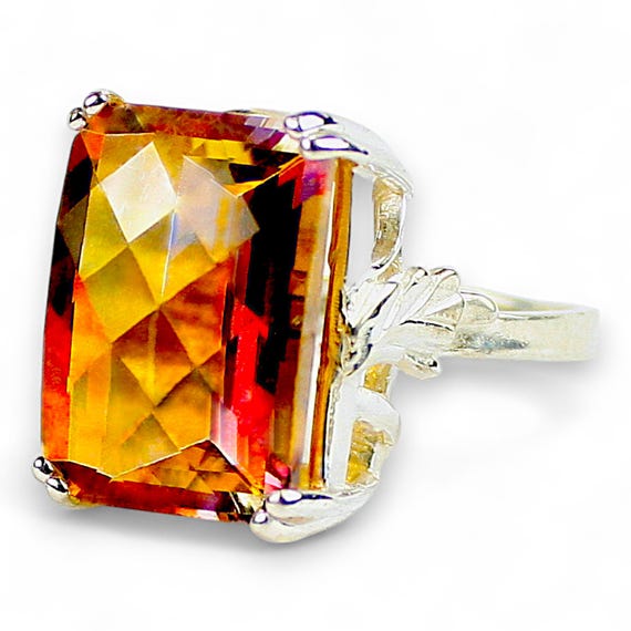 Twilight Fire Topaz, 925 Sterling Silver Ladies Ring, SR039