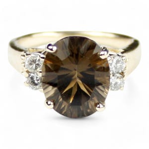 Smoky Quartz, 10K Yellow Gold Ring, R123