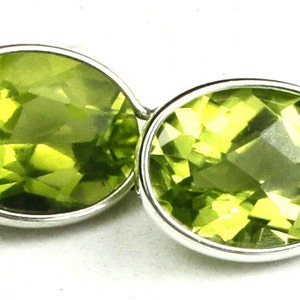 Peridot, 925 Sterling Silver Threader Earrings, SE005