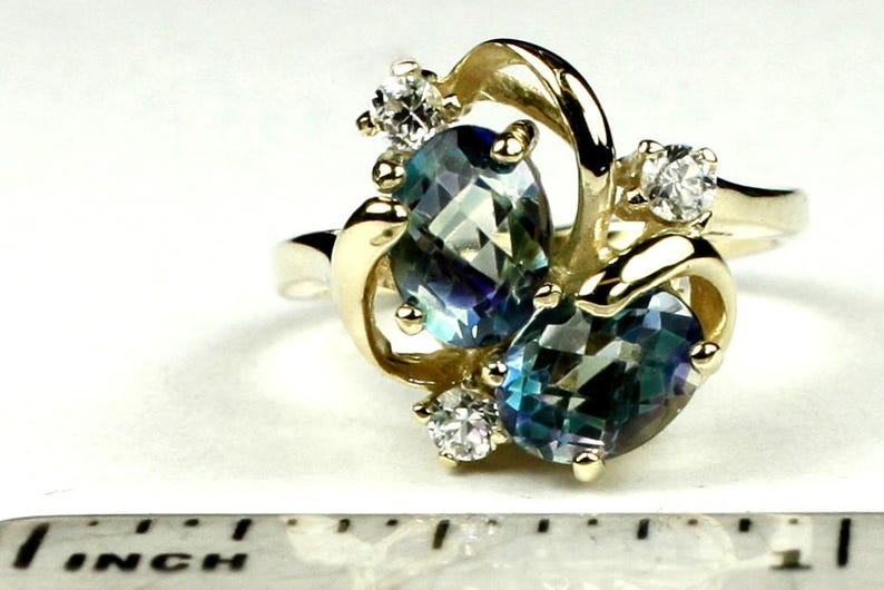 Neptune Garden Topaz, 18KY Gold Ring, R016 image 5