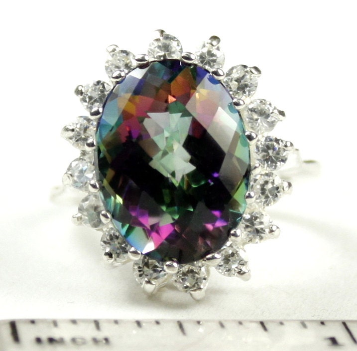 Mystic Fire Topaz 925 Sterling Silver Royal Engagement Ring SR310 Etsy UK