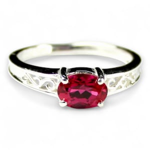 Ruby, 925 Sterling Silver Ladies Ring, SR362