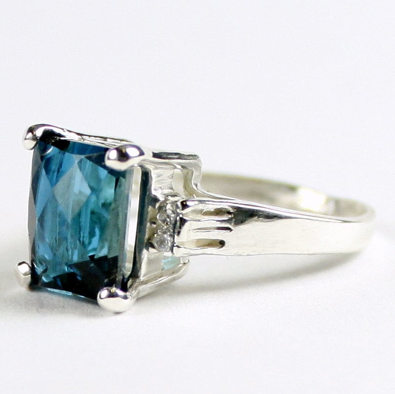 London Blue Topaz 925 Sterling Silver Ring SR221 | Etsy