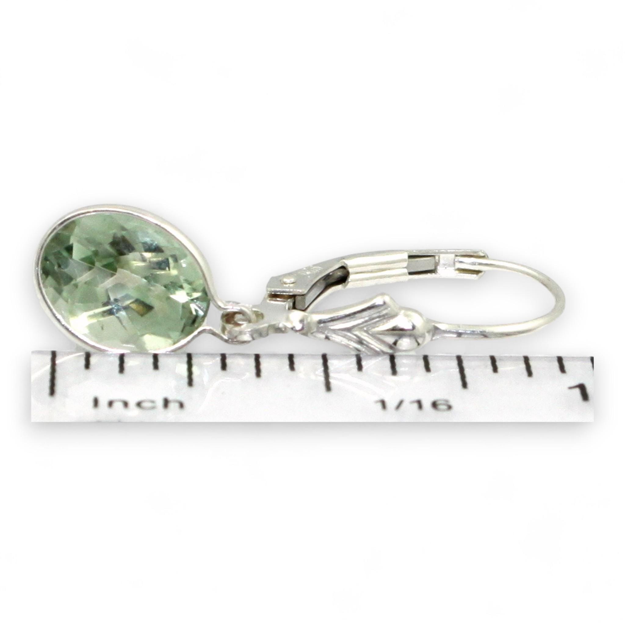 Boucles D'oreilles Dormeuses Nacrées Vertes Et Argent 925 - Avec Brillants - Neuf Sans Emballage
