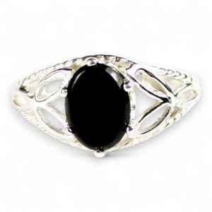 Black Onyx, 925 Sterling Silver Ring, SR137