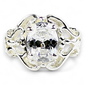 Cubic Zirconia, 925 Sterling Silver Ladies Rings, SR169