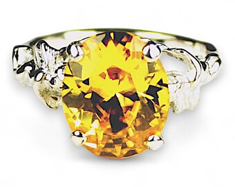 Cytryn, pierścionek anioł ze srebra próby 925, SR154