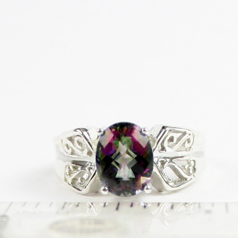 925 Sterling Silver Ring Mystic Fire Topaz SR281