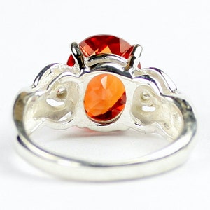 Created Padparadsha Sapphire, 925 Sterling Silver Ladies Ring, SR243 image 4