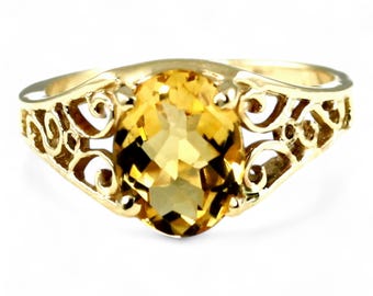 Citrine, 18KY Gold Ring, R005