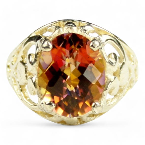 Twilight Fire Topaz, 10KY Gold Ring R004