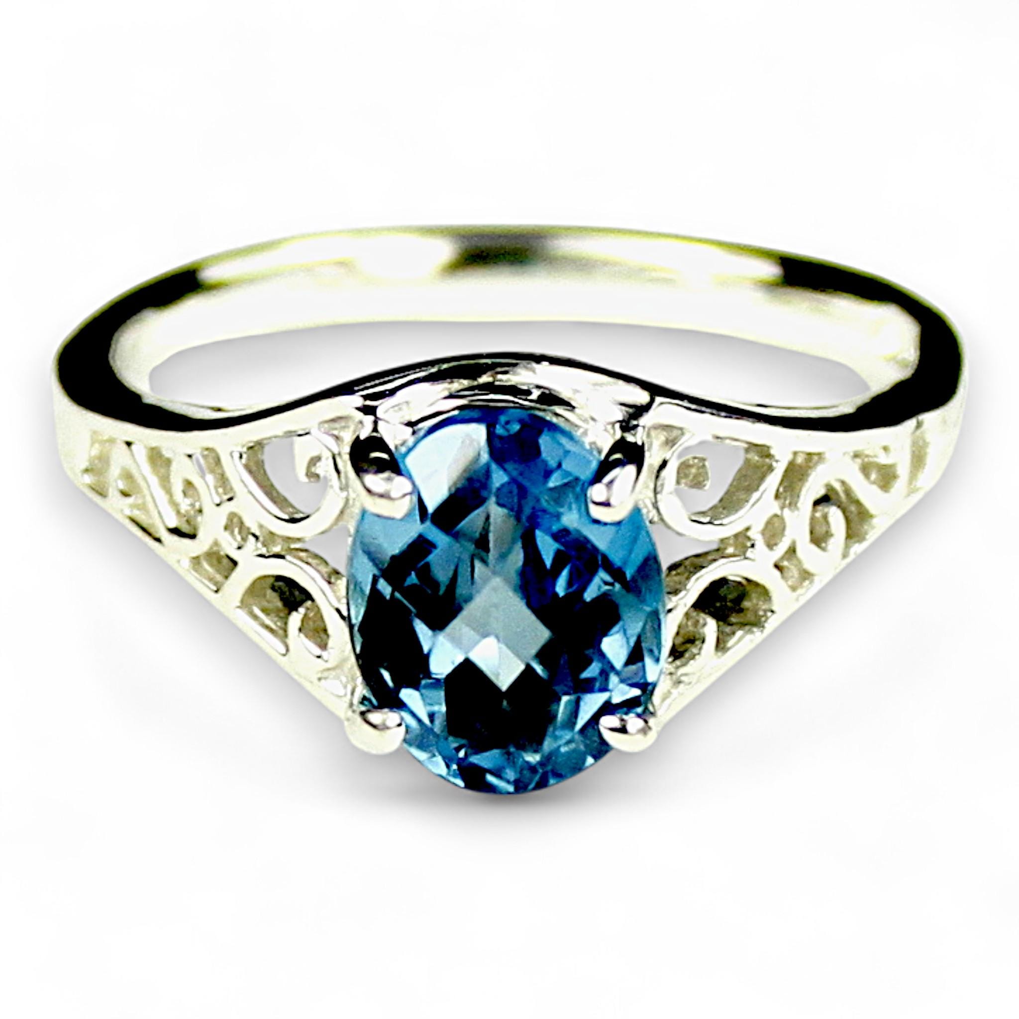 Swiss Blue Topaz, 925 Sterling Silver Ring, SR005 - Etsy
