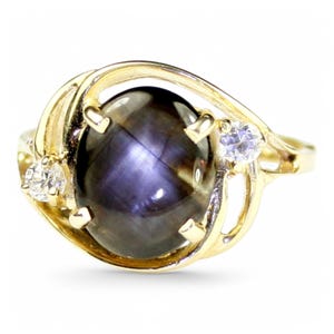 Black Star Sapphire, 10KY Gold Ring, R021