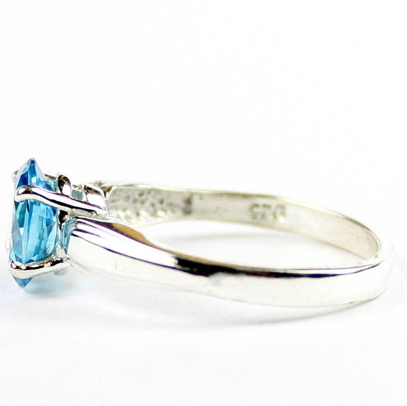 Glacier Blue CZ, 925 Sterling Silver Ring, SR058 image 3