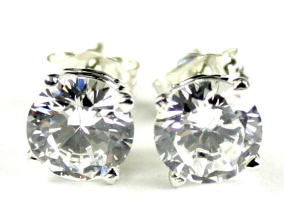 Cubic Zirconia CZ, 925 Sterling Silver Post Earrings, SE012 - Etsy