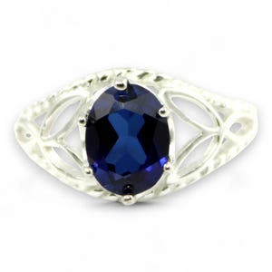 Blue Sapphire, 925 Sterling Silver Ring, SR137